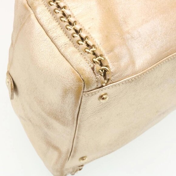 CHANEL Grained Calf Skin Tote Bag Leather White CC Auth 28380A - Picture 5 of 16